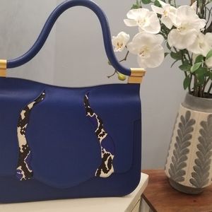 Authentic Thale Blanc Leather Bag with snake skin